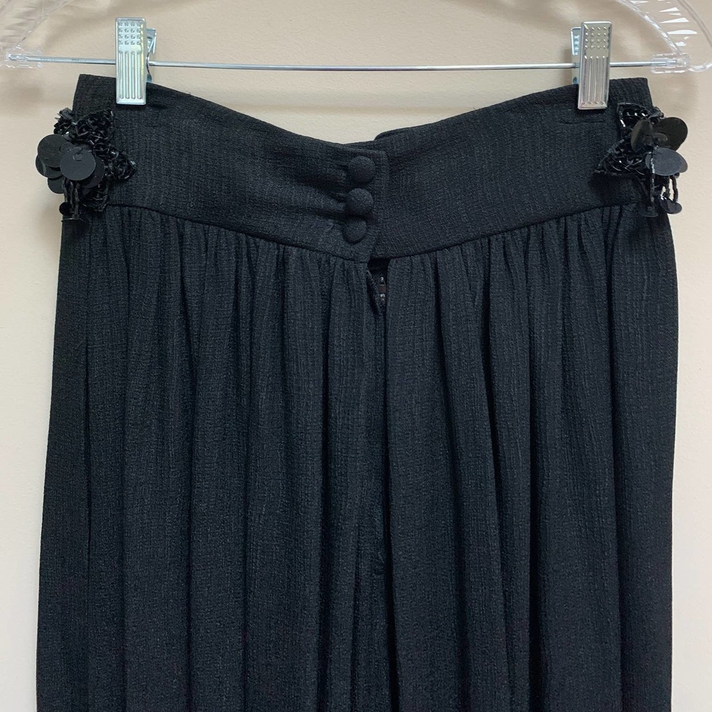 Vintage A.J. BARI Black Chiffon Bling Pilazzo Pants Size 8 - Picture 6 of 12